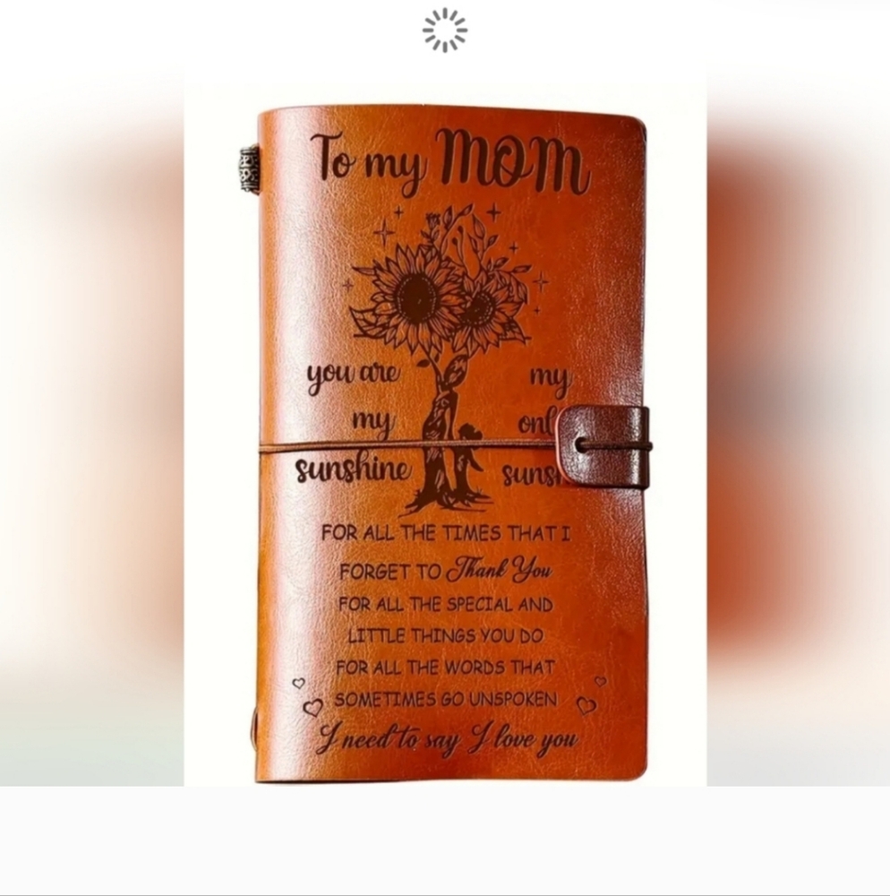 Mom leather journal with powerful inspirational message